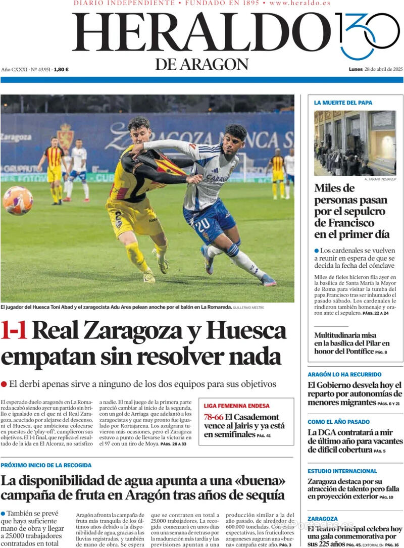 Portada Levante 2025-04-28