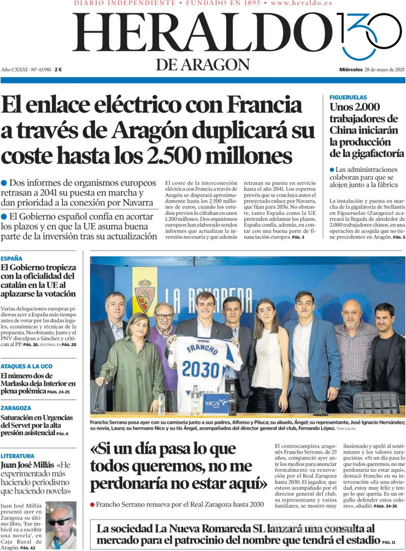 Portada Levante 2025-05-28