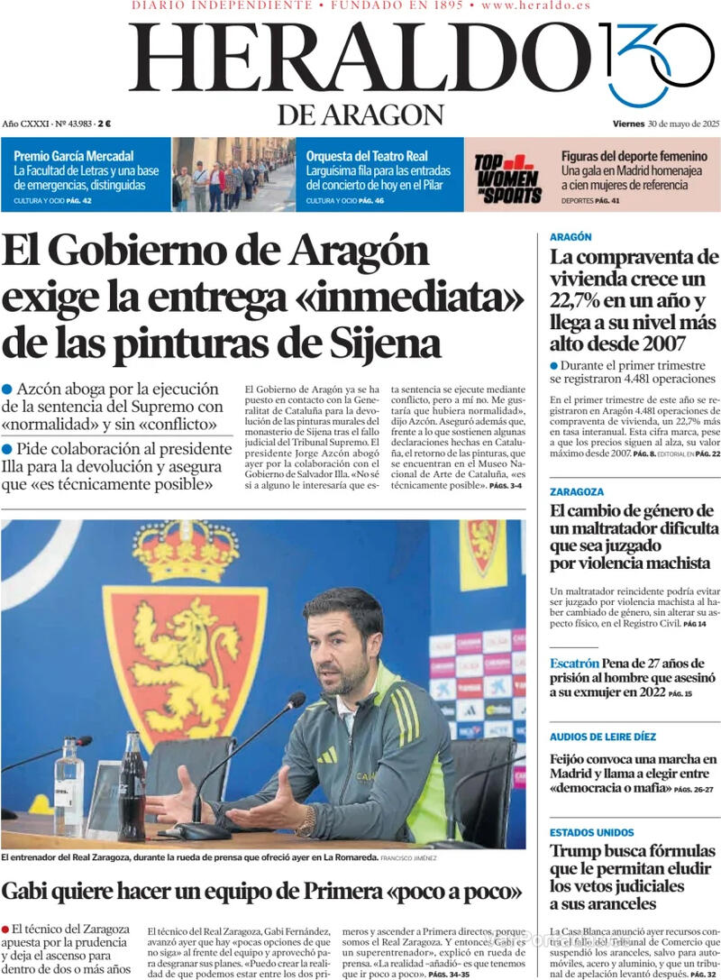 Portada Levante 2025-05-30