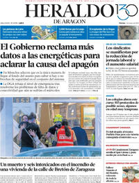 Portada periódico Heraldo de Aragón