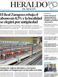 Portada periódico Heraldo de Aragón