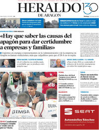 Portada periódico Heraldo de Aragón