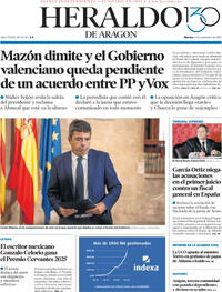 Portada Heraldo de Aragón 2025-11-04