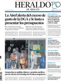 Portada Heraldo de Aragón 2025-11-06