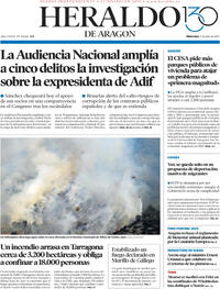 Portada periódico Heraldo de Aragón
