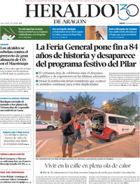 Portada Heraldo de Aragón 2025-08-09