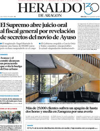 Portada Heraldo de Aragón 2025-09-10
