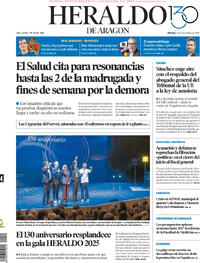 Portada Heraldo de Aragón 2025-11-14