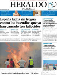 Portada Heraldo de Aragón 2025-08-15