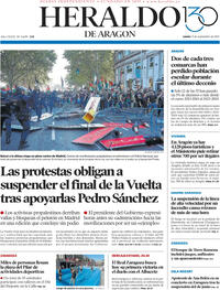 Portada Heraldo de Aragón 2025-09-15