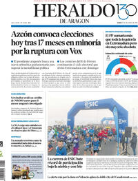 Portada Heraldo de Aragón 2025-12-15