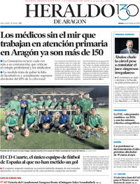 Portada Heraldo de Aragón 2025-10-16