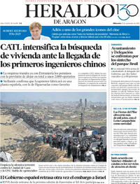 Portada Heraldo de Aragón 2025-09-17