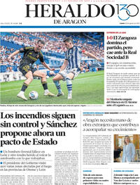 Portada Heraldo de Aragón 2025-08-18