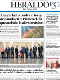 Portada Heraldo de Aragón 2025-08-19