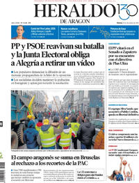 Portada Heraldo de Aragón 2025-12-19