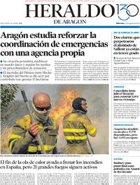 Portada Heraldo de Aragón 2025-08-20