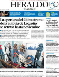 Portada Heraldo de Aragón 2025-09-20