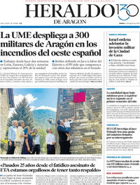 Portada Heraldo de Aragón 2025-08-21