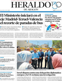 Portada periódico Heraldo de Aragón