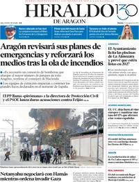 Portada Heraldo de Aragón 2025-08-22