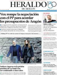 Portada Heraldo de Aragón 2025-10-22