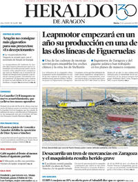 Portada Heraldo de Aragón 2025-09-23