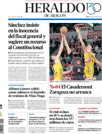 Portada Heraldo de Aragón 2025-11-24
