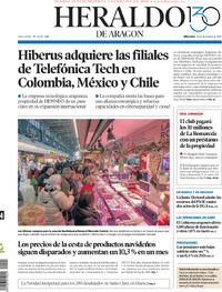 Portada Heraldo de Aragón 2025-12-24