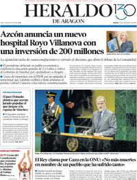 Portada Heraldo de Aragón 2025-09-25