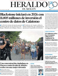 Portada Heraldo de Aragón 2025-08-26