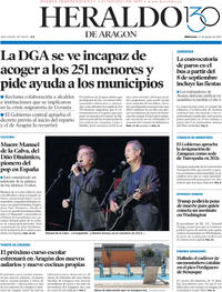 Portada Heraldo de Aragón 2025-08-27