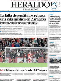 Portada Heraldo de Aragón 2025-10-27