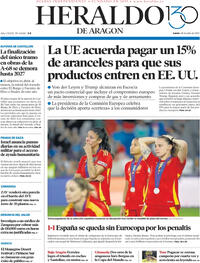 Portada Heraldo de Aragón 2025-07-28