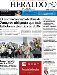 Portada Heraldo de Aragón 2025-09-28