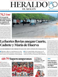 Portada Heraldo de Aragón 2025-09-29