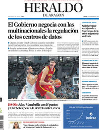 Portada Heraldo de Aragón 2026-09-01