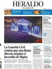 Portada periódico Heraldo de Aragón