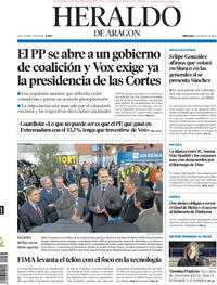 Portada Heraldo de Aragón 2026-02-11