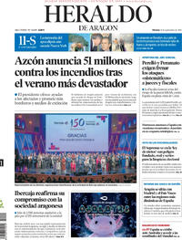 Portada Heraldo de Aragón 2026-09-11