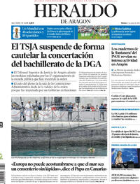 Portada Heraldo de Aragón 2026-06-12