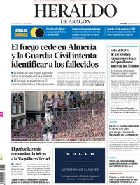 Portada Heraldo de Aragón 2026-07-12