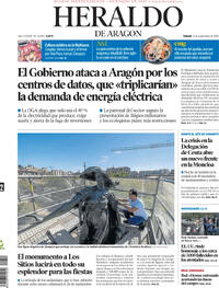 Portada Heraldo de Aragón 2026-09-12