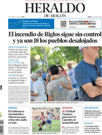 Portada Heraldo de Aragón 2026-08-15