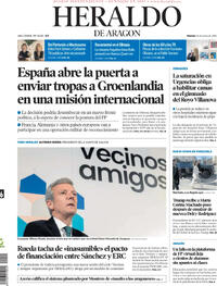 Portada Heraldo de Aragón 2026-01-16