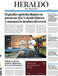 Portada Heraldo de Aragón 2026-09-16