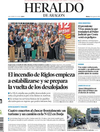 Portada Heraldo de Aragón 2026-08-18