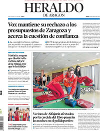 Portada Heraldo de Aragón 2026-02-19