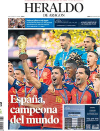 Portada Heraldo de Aragón 2026-07-20