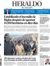 Portada Heraldo de Aragón 2026-08-21